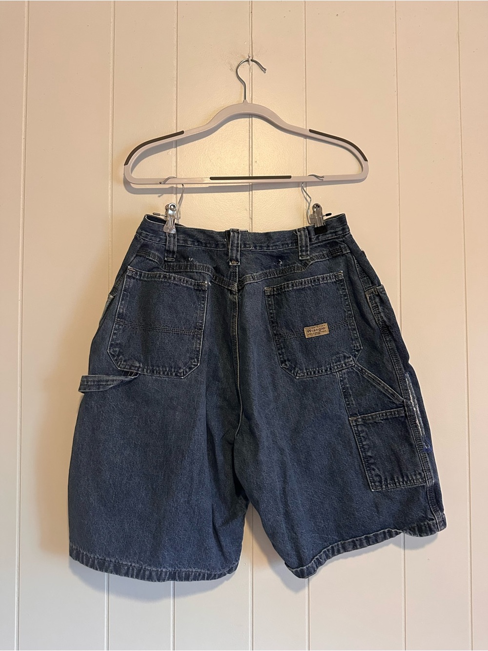 Wrangler Men's Dark Blue Denim Carpenter Shorts